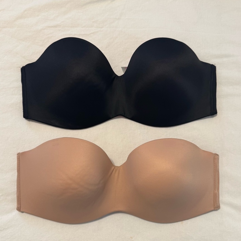Nude NWT black NWOT Victorias Secret PINK wear everywhere Strapless Bra lined